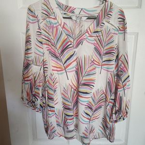 CROSBY multi-color 3 quarter sleeve top